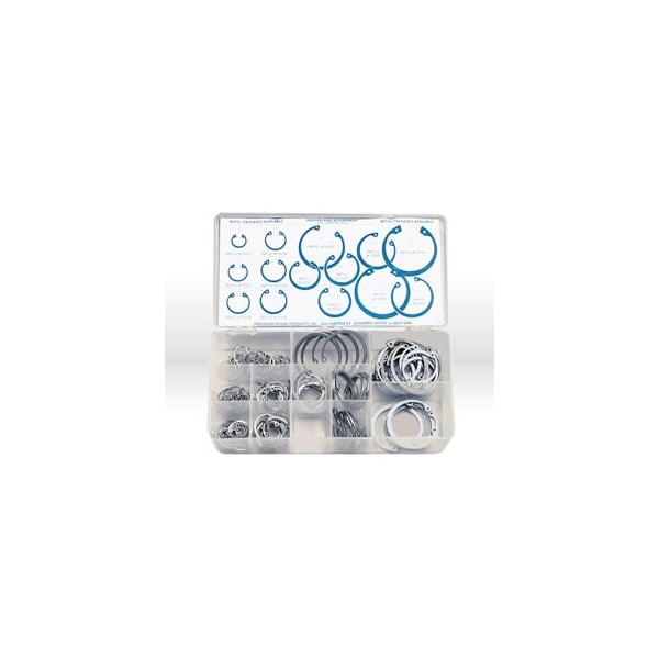 Precision Brand Internal Retaining Ring Assortment, Steel, 150 Pieces